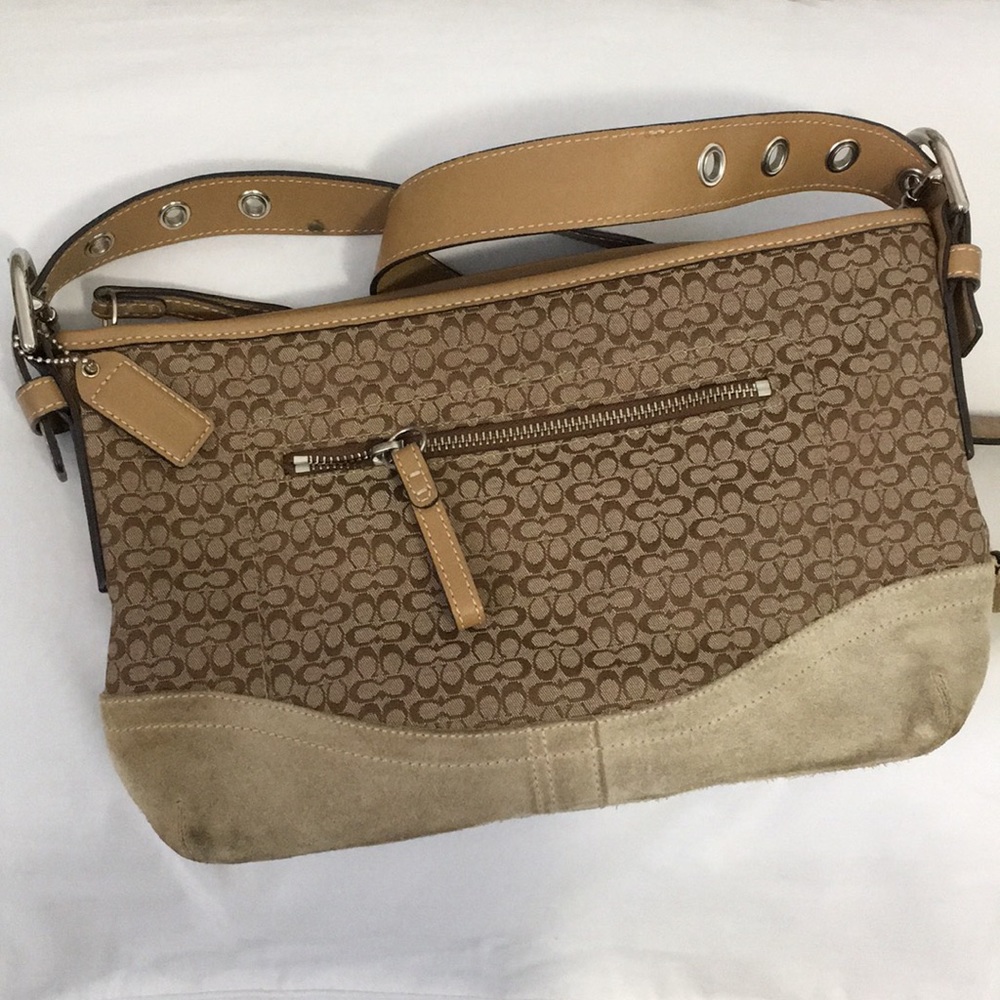 Coach purse leather-canvas-suede